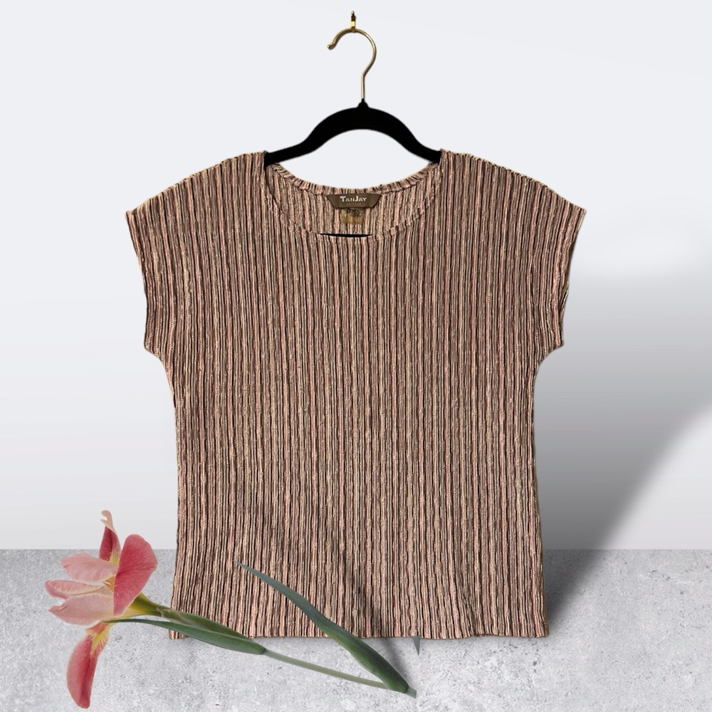 TanJay Petites Vintage Pink/Purple Knit Top